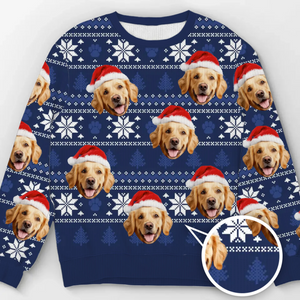 Personalisierter Ugly-Christmas-Sweatshirt mit Foto – „Möge dein Weihnachten pelzig und hell sein“ – Unisex Wollpullover – Weihnachtsgeschenk für Tierbesitzer und Tierliebhaber