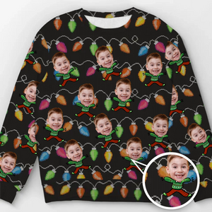 Personalisierter Ugly-Christmas-Sweatshirt mit Foto – „Feiere die Saison mit Lachen und Liebe“ – Familien-Sweatshirt – Unisex Wollpullover – Weihnachtsgeschenk für Familienmitglieder