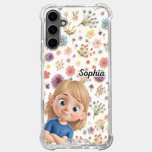 Personalisierte transparente Handyhülle – Geburtstagsgeschenk für Mama, Oma – „Lächeln für immer“