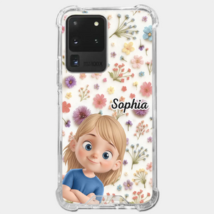 Personalisierte transparente Handyhülle – Geburtstagsgeschenk für Mama, Oma – „Lächeln für immer“