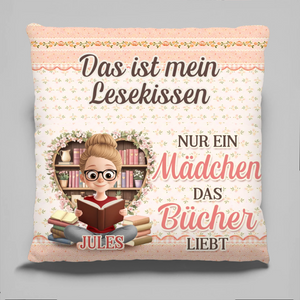 Personalisiertes Blumentaschenkissen - Geschenke Für Buchliebhaber, Bücherwürmer, Leser - Das Ist Mein Lesekissen