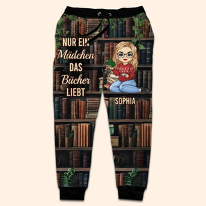 Personalisierte Unisex-Jogginghose – Geschenke für Buchliebhaber, Bücherwürmer, Leser – nur ein Mädchen, das Bücher Lieb