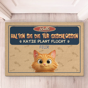 Individuelle Dekomatte Für Zuhause – Personalisierte Geburtstagsgeschenke Für Katzenliebhaber, Katzenmama Und Katzenpapa – Katzen Planen Flucht
