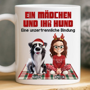 Personalisierte Tasse – Personalisierte Weihnachts- und Geburtstagsgeschenke für Hundeliebhaber, Hundebesitzer und Hundeeltern – Ein Mädchen Und Ihr Hund