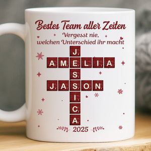 Benutzerdefinierte Tasse – Personalisierte Geburtstagsgeschenke für Kollegen, beste Arbeitsfreunde – Bestes Team Aller Zeiten