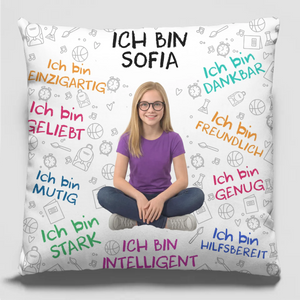 Personalisiertes Taschenkissen mit Foto - Geschenke Für Buchliebhaber, Bücherwürmer, Leser - Lesen Ist Meine Art, Mit Offenen Augen Zu Träumen