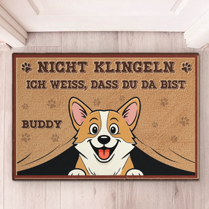 Individuelle Dekomatte für zu Hause – Personalisierte Geburtstagsgeschenke für Familie, Hundeliebhaber – Nicht Klingeln Wir Wissen, Dass Du Da Bist