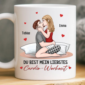 Benutzerdefinierte Tasse – Personalisierte Hochzeitsgeschenke zum Jahrestag für Ehemann und Ehefrau, Ihn und Sie – Du bist mein liebstes Cardio-Workout