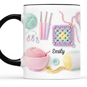 Personalisierte Tasse Mit Akzent – Personalisierte Geburtstagsgeschenke Für Beste Freundinnen, Schwestern, Familie Und Dich Selbst – Mit jeder Masche finde ich meinen Frieden