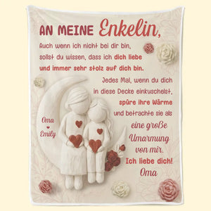Personalisierte Decke - Geschenk für Enkelin – Eine Große Umarmung Von Mir
