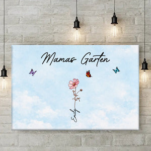 Personalisierte Horizontale Leinwand – Geschenk für Mama, Oma – Liebe wächst am besten in Omas Garten