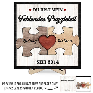 Personalisierte zweilagige Holzplakette – Geschenk für Paar – Unsere Liebe kennt keine Grenzen