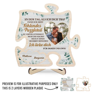 Personalisierte zweilagige Holzplakette – Geschenk für Paar – Für immer und ewig