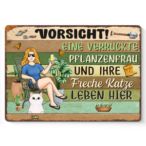 Personalisiertes Metallschild – Geschenk für Gärtner – Pflanzenliebe und Chaos