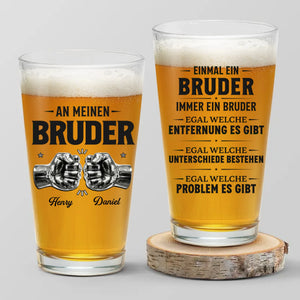 Personalisierte Bierglas – Geschenk für Bruder – An meinen Bruder