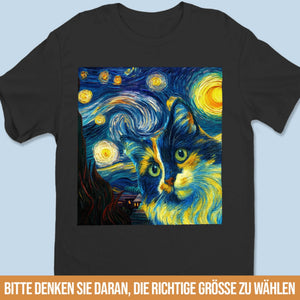 Personalisierte Foto-T-Shirts und Hoodie – Geburtstagsgeschenke für Hunde- &amp; Katzenliebhaber, Hundemamas &amp; -papas, Katzenbesitzer – Schnurrhaare im Wirbel der Sterne