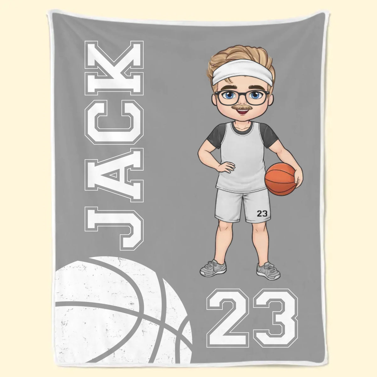 Herz auf dem Spielfeld – Personalisierte Decke – Geschenk für Sportfans und Sportler