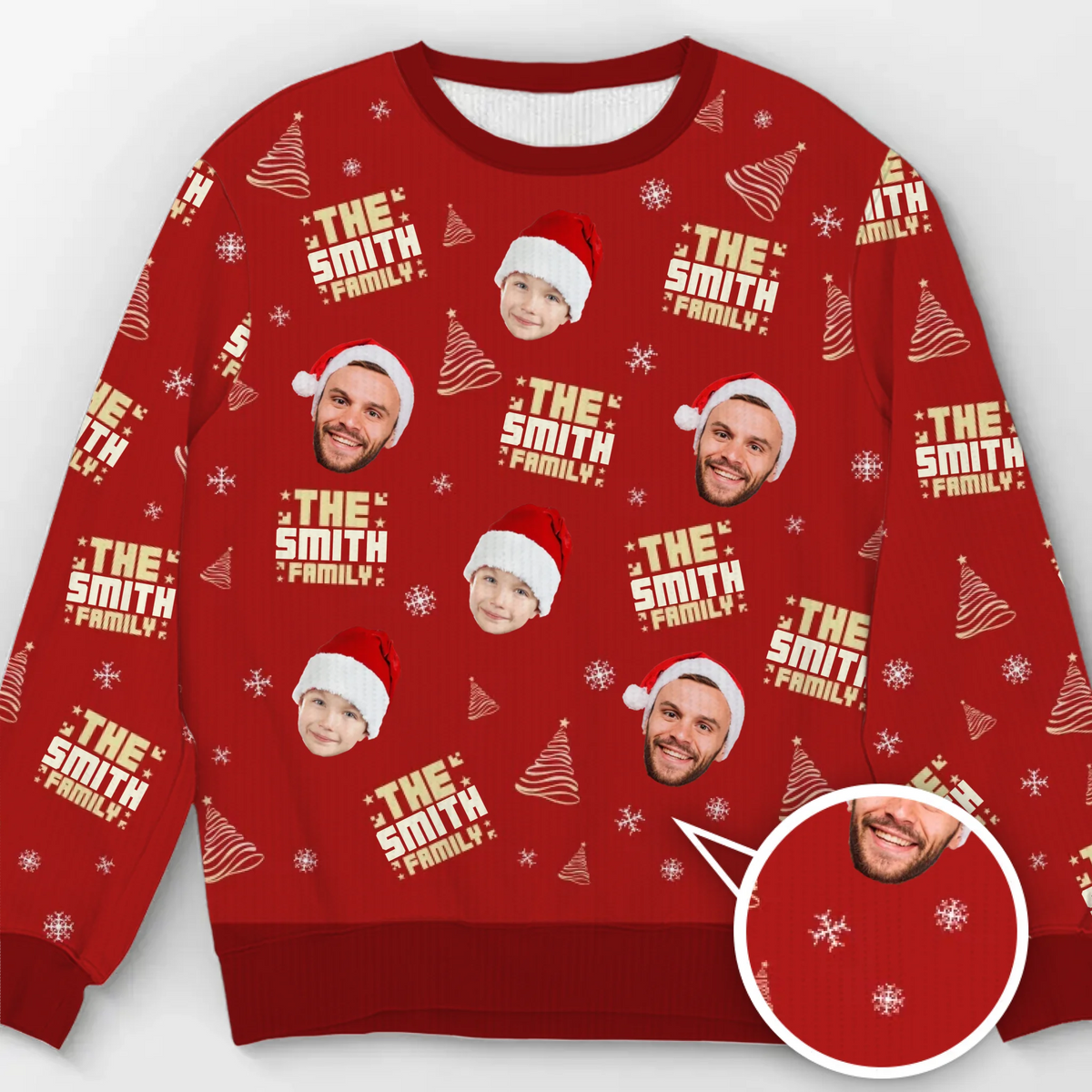 Unisex Ugly-Sweatshirt mit personalisiertem Foto – Weihnachts- oder Geburtstagsgeschenk für Mama, Papa und Kinder – „Weil ein Foto nicht genug ist“