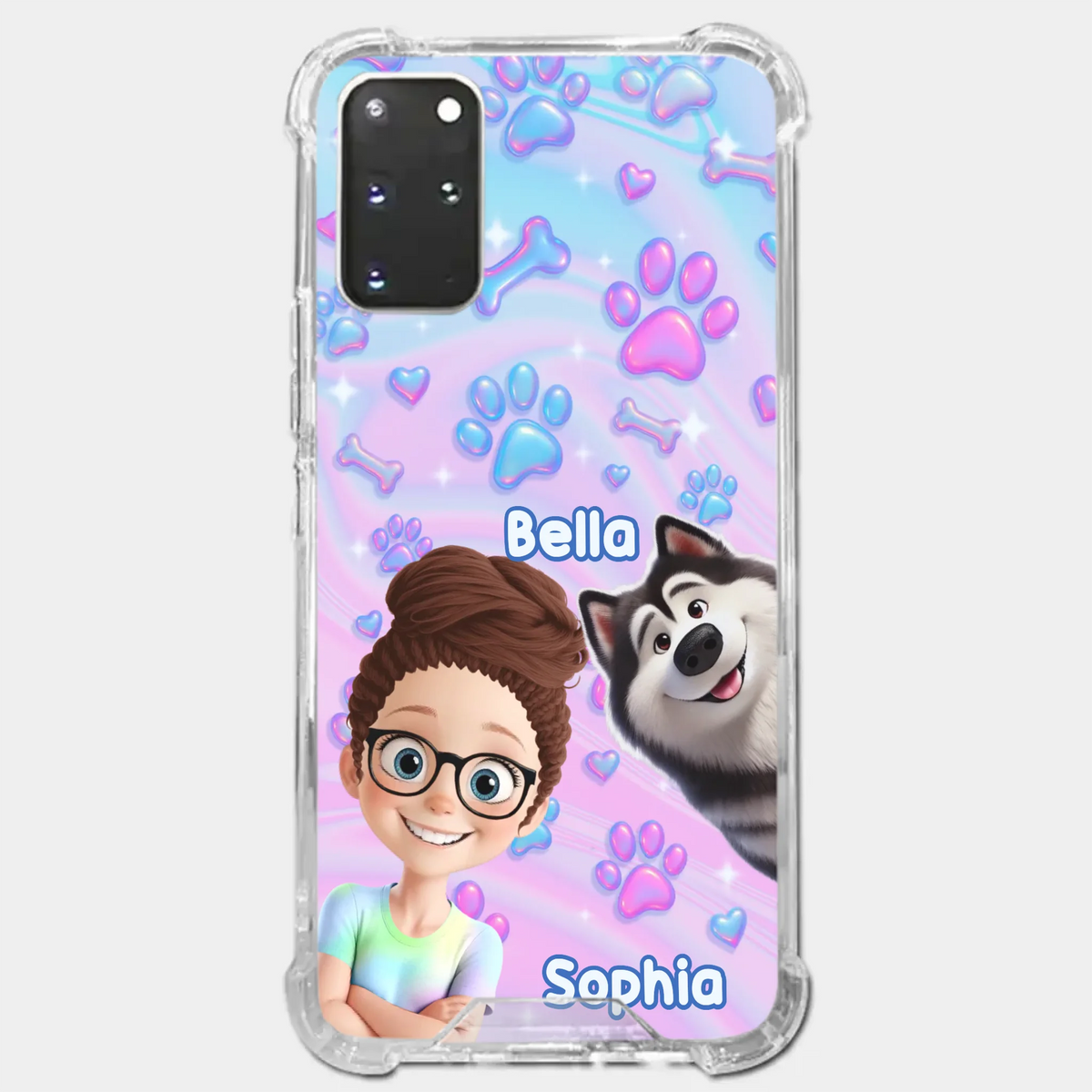 Personalisierte transparente Handyhülle – Geburtstagsgeschenk für Hundeliebhaber, Hundemama und Hundepapa – „Pawfectly Yours“