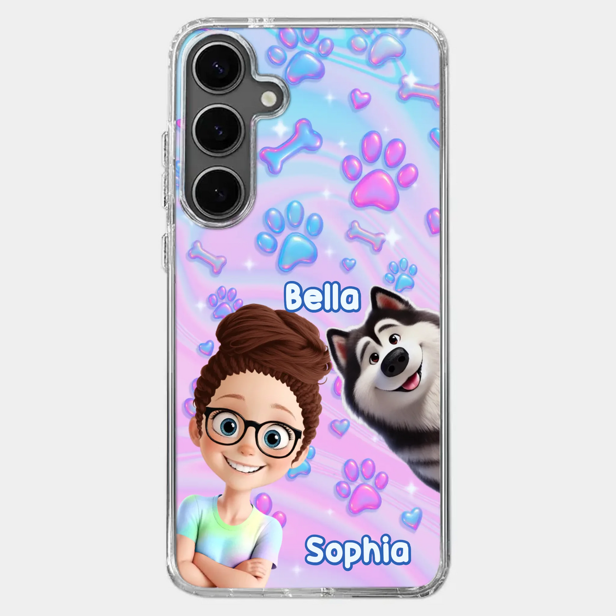 Personalisierte transparente Handyhülle – Geburtstagsgeschenk für Hundeliebhaber, Hundemama und Hundepapa – „Pawfectly Yours“