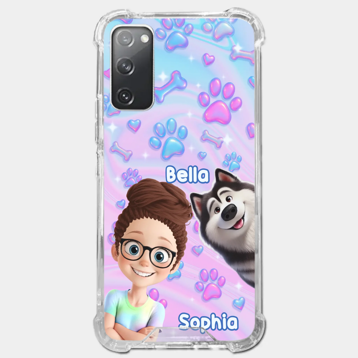 Personalisierte transparente Handyhülle – Geburtstagsgeschenk für Hundeliebhaber, Hundemama und Hundepapa – „Pawfectly Yours“