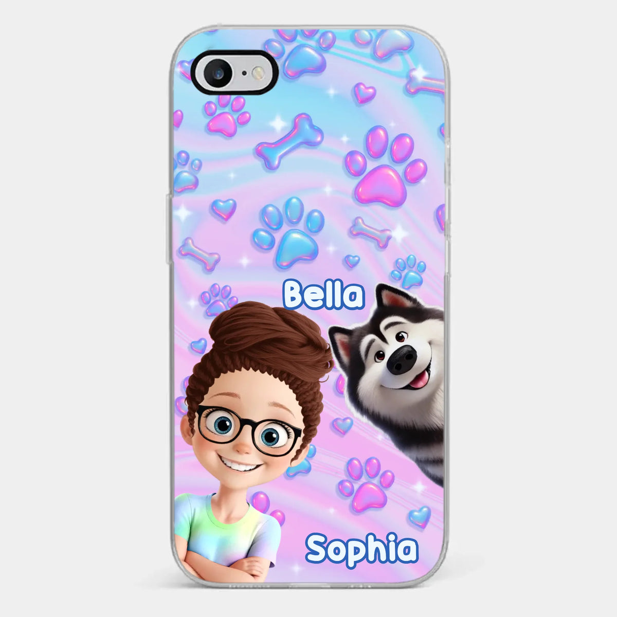 Personalisierte transparente Handyhülle – Geburtstagsgeschenk für Hundeliebhaber, Hundemama und Hundepapa – „Pawfectly Yours“