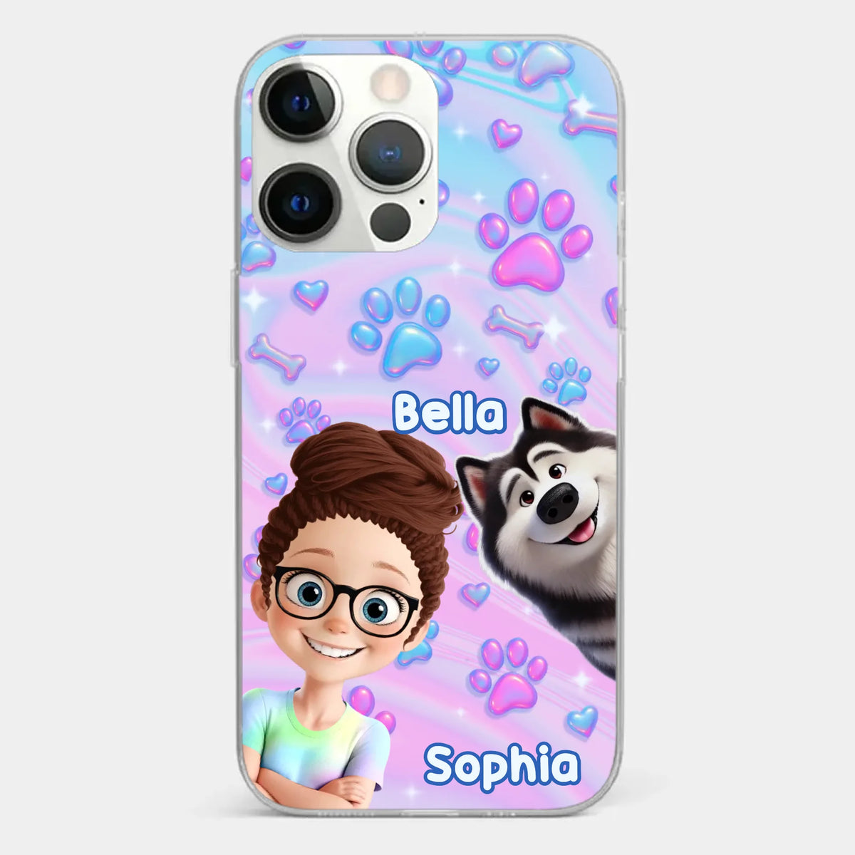 Personalisierte transparente Handyhülle – Geburtstagsgeschenk für Hundeliebhaber, Hundemama und Hundepapa – „Pawfectly Yours“