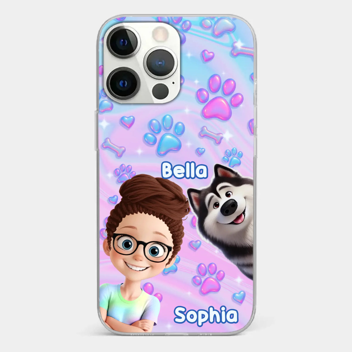 Personalisierte transparente Handyhülle – Geburtstagsgeschenk für Hundeliebhaber, Hundemama und Hundepapa – „Pawfectly Yours“