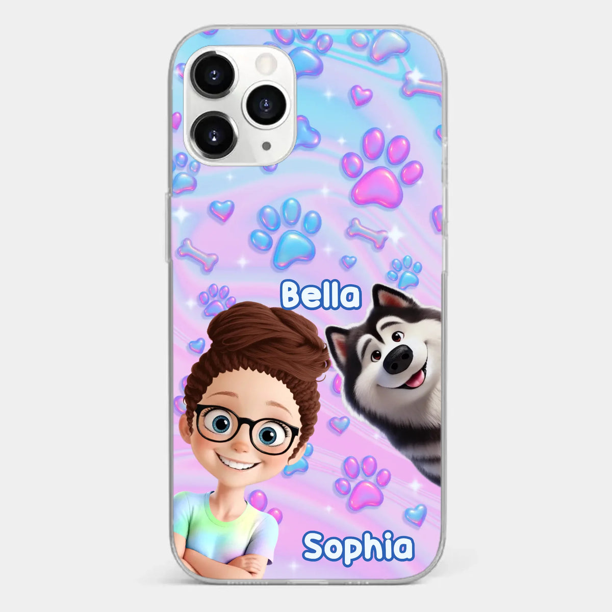 Personalisierte transparente Handyhülle – Geburtstagsgeschenk für Hundeliebhaber, Hundemama und Hundepapa – „Pawfectly Yours“