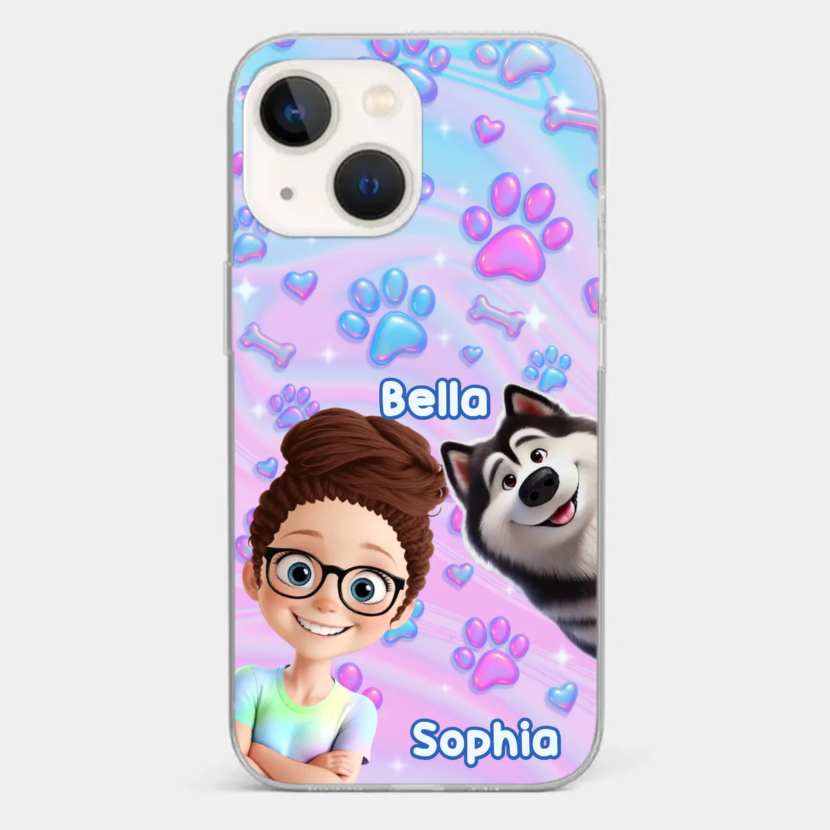 Personalisierte transparente Handyhülle – Geburtstagsgeschenk für Hundeliebhaber, Hundemama und Hundepapa – „Pawfectly Yours“