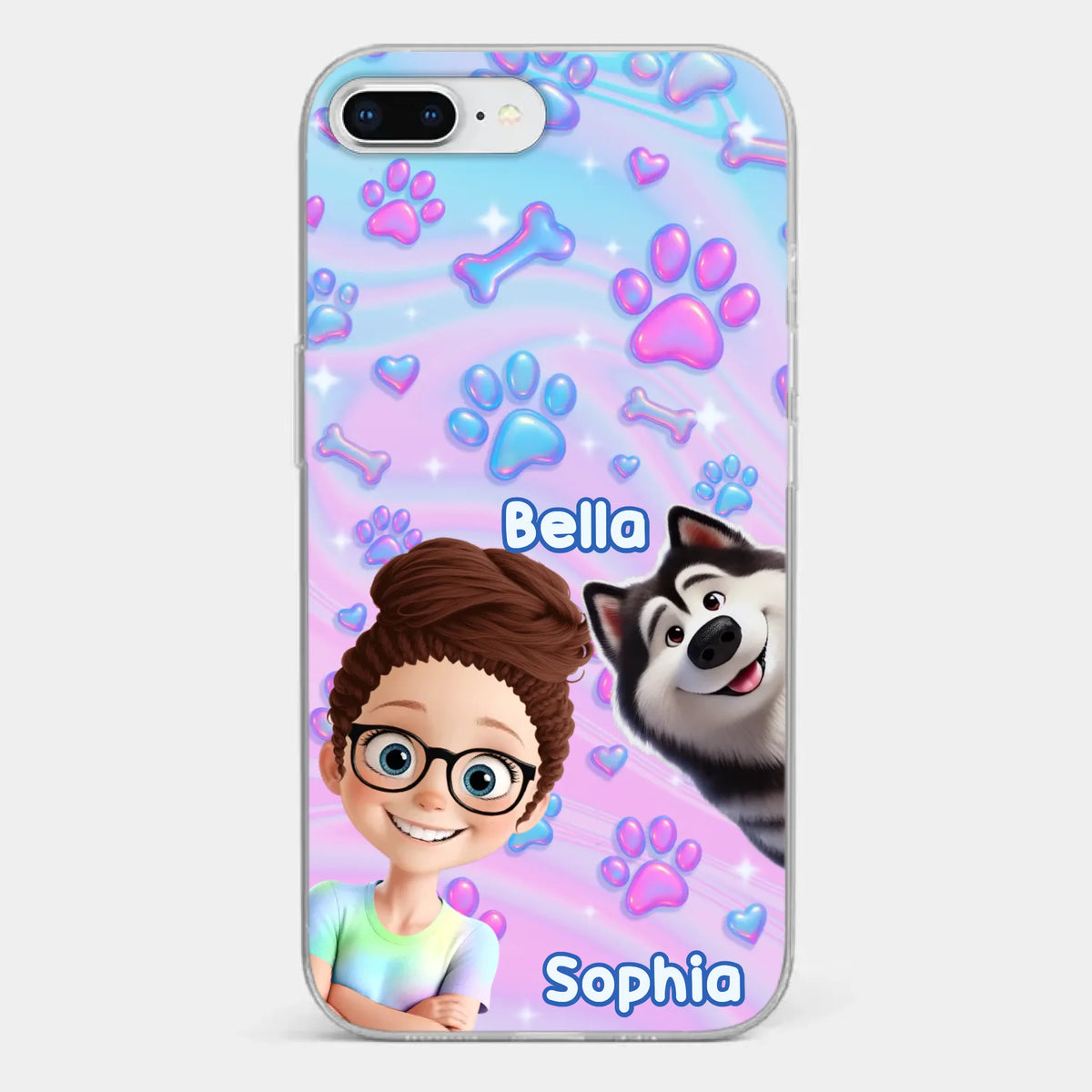 Personalisierte transparente Handyhülle – Geburtstagsgeschenk für Hundeliebhaber, Hundemama und Hundepapa – „Pawfectly Yours“