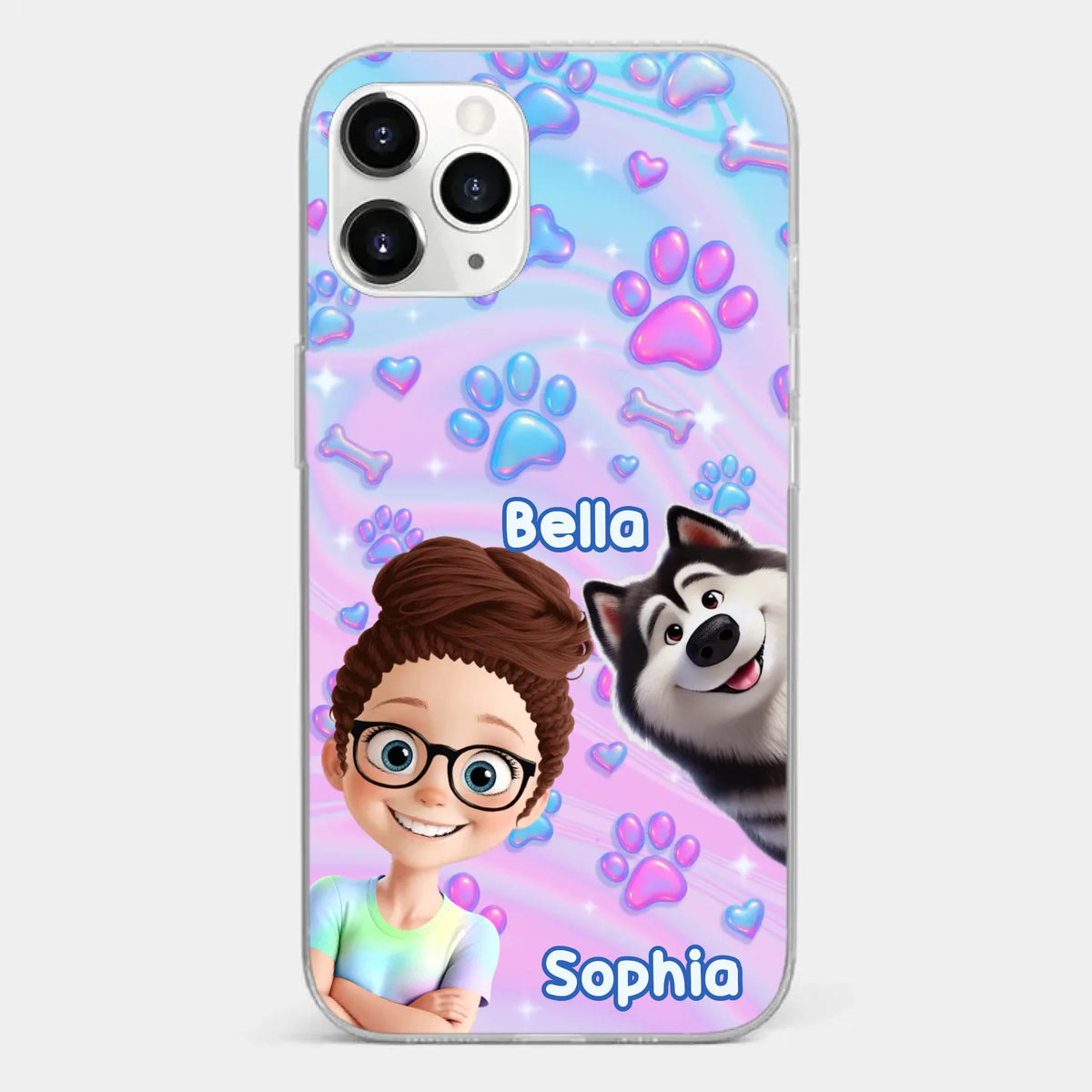 Personalisierte transparente Handyhülle – Geburtstagsgeschenk für Hundeliebhaber, Hundemama und Hundepapa – „Pawfectly Yours“