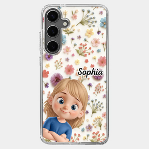 Personalisierte transparente Handyhülle – Geburtstagsgeschenk für Mama, Oma – „Lächeln für immer“