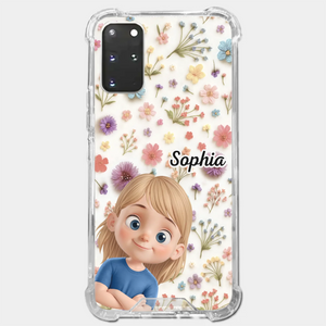 Personalisierte transparente Handyhülle – Geburtstagsgeschenk für Mama, Oma – „Lächeln für immer“