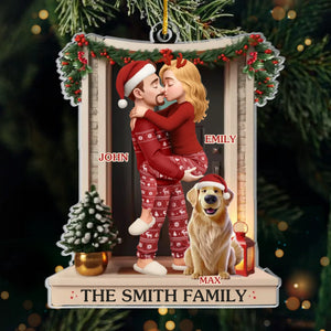 Benutzerdefiniertes Acryl-Ornament – ​​Personalisierte Jubiläums-, Weihnachts- und Hochzeitsgeschenke für Ehemann und Ehefrau, Hundepapa und Hundemama – Liebe an der Haustür