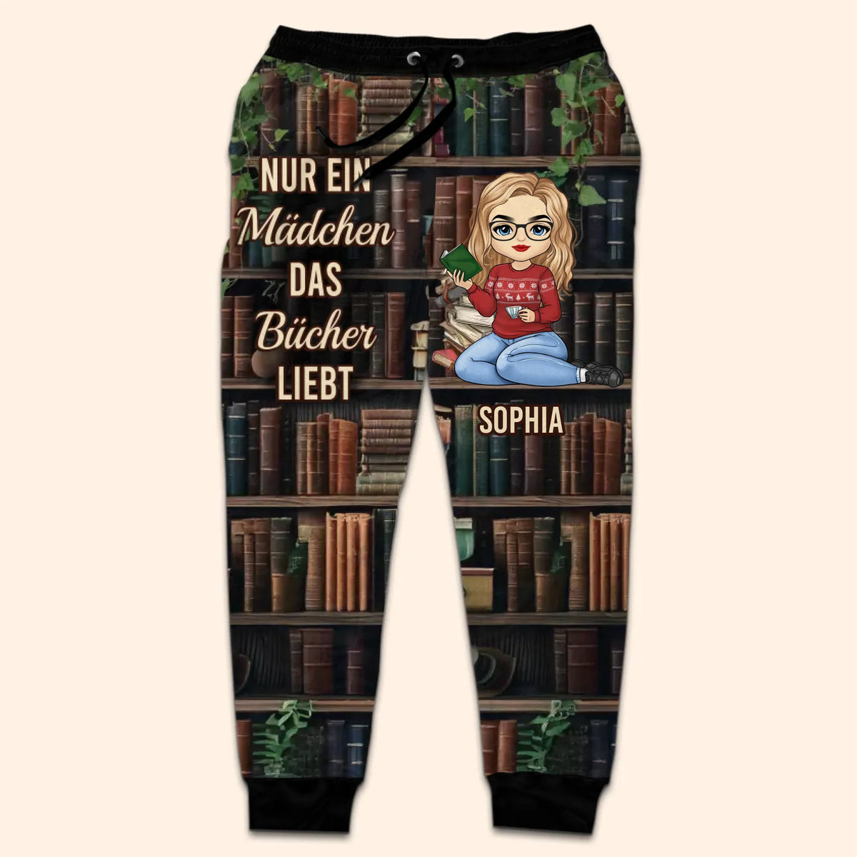 Personalisierte Unisex-Jogginghose – Geschenke für Buchliebhaber, Bücherwürmer, Leser – nur ein Mädchen, das Bücher Lieb