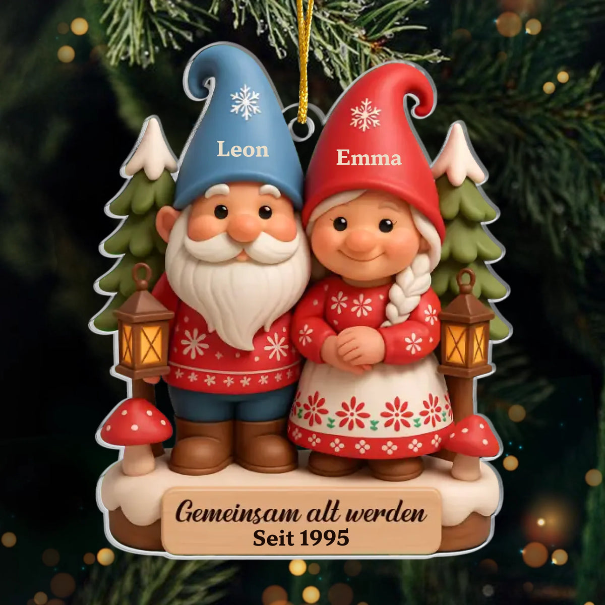 Personalisiertes Gnom-Acryl-Ornament – ​​Jubiläums-, Weihnachts- &amp; Hochzeitsgeschenke für Ehemann &amp; Ehefrau – Unsere Erzählung Ist Für Immer Zauberhaft