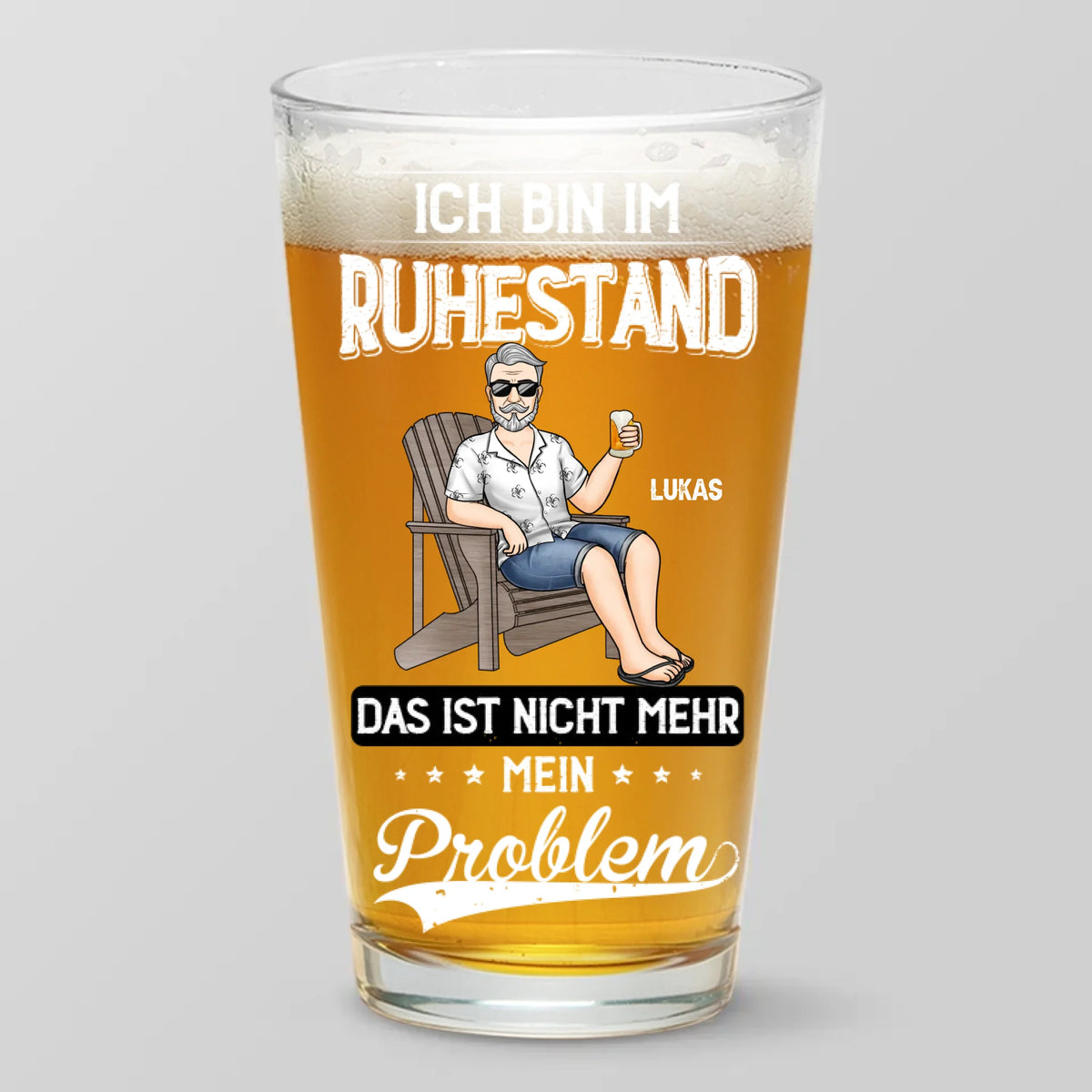 Personalisiertes Bierglas – Personalisierte Wertschätzung, Ruhestandsgeschenk Für Mitarbeiter, Arbeitsfreunde, Kollegen – Frieden Raus, produktivitätskiller