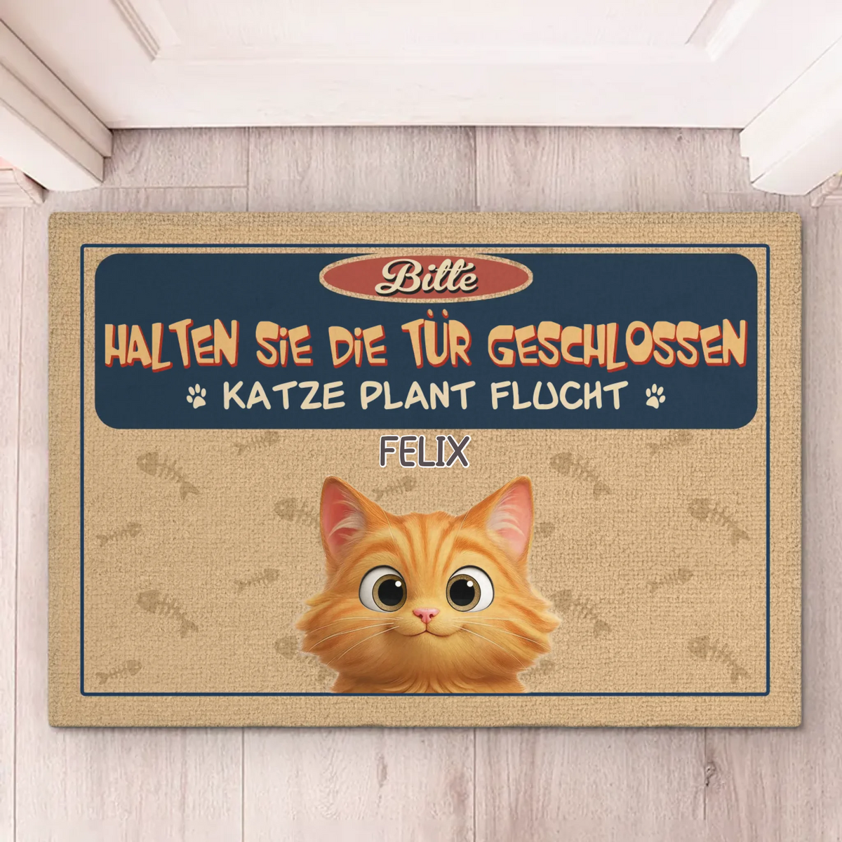 Individuelle Dekomatte Für Zuhause – Personalisierte Geburtstagsgeschenke Für Katzenliebhaber, Katzenmama Und Katzenpapa – Katzen Planen Flucht