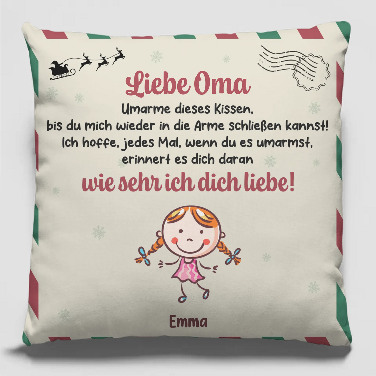 Personalisiertes Taschenkissen - Personalisierte Weihnachts- und Geburtstagsgeschenke für Mama und Oma – Freude in der Familie