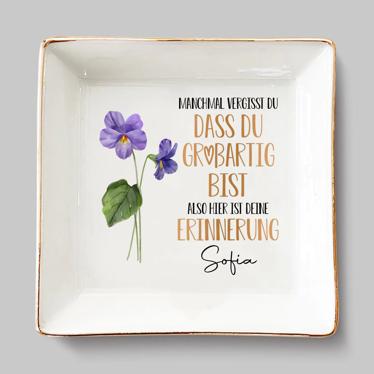 Personalisierte Schmuckschale – Individuelles Geburtstagsgeschenk Für Die Beste Freundin, Schwester, Beste Freundin Oder Einfach Für Dich Selbst – Ich Strahle Von Selbst