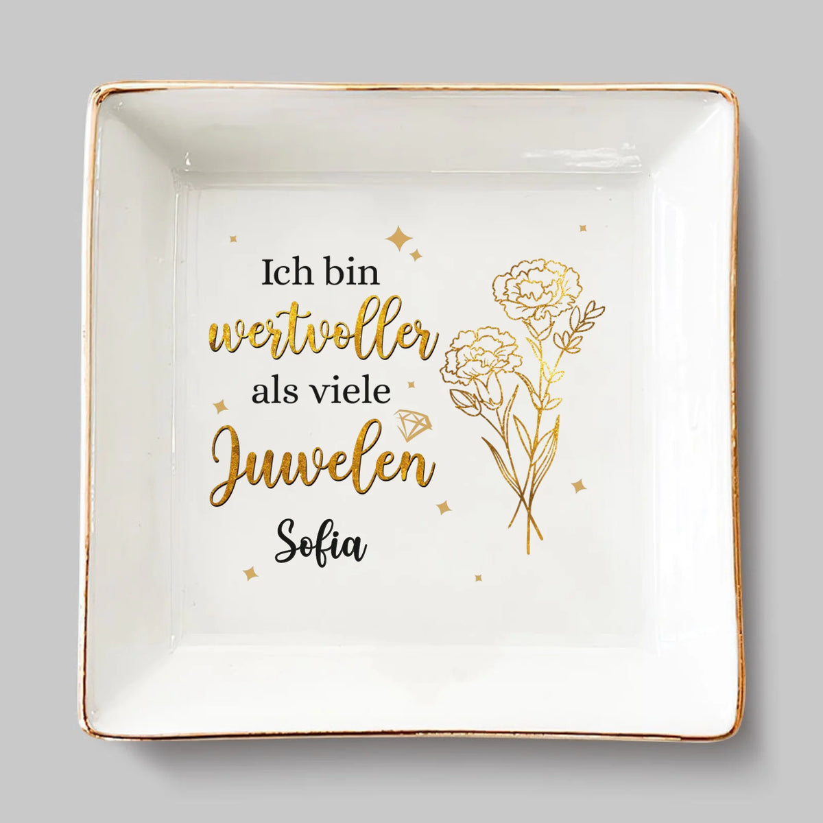 Personalisierte Schmuckschale – Individuelles Geburtstagsgeschenk Für Die Beste Freundin, Schwester, Beste Freundin Oder Einfach Für Dich Selbst – Ich bin wertvoller als viele Juwelen