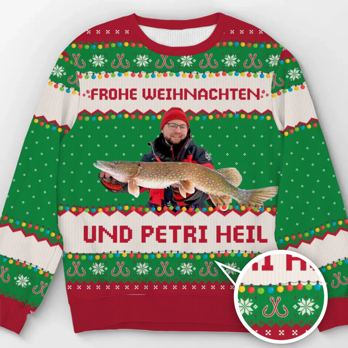 Individuell gestaltetes Unisex-Sweatshirt – personalisierte Weihnachts- und Geburtstagsgeschenke für Angler – den Treuen Angelkumpel des Weihnachtsmanns