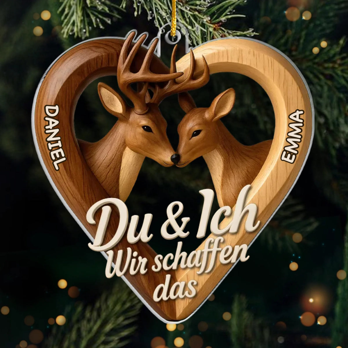 Personalisiertes Acryl Ornament - Personalisiertes Jubiläums-weihnachts-hochzeitsgeschenk Für Mann Und Frau, Sie Und Ihn - Du &amp; Ich Wir Schaffen Das
