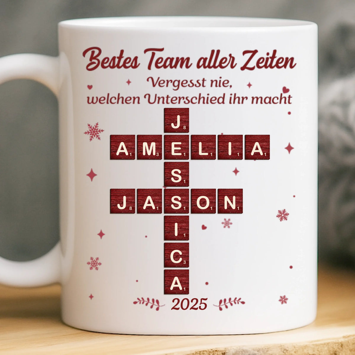 Benutzerdefinierte Tasse – Personalisierte Geburtstagsgeschenke für Kollegen, beste Arbeitsfreunde – Bestes Team Aller Zeiten