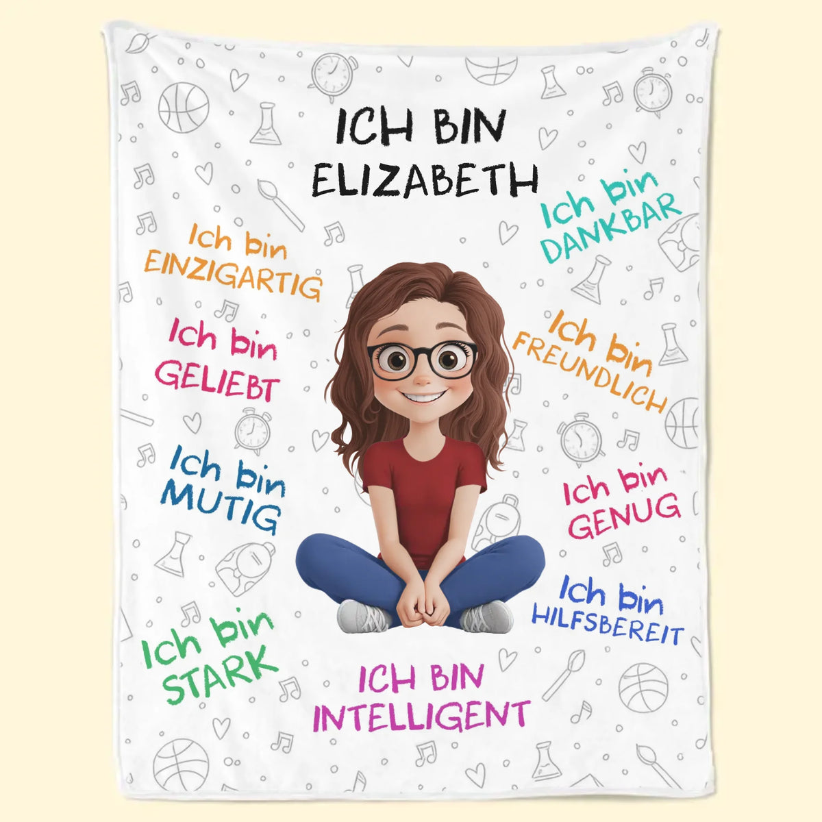 Personalisierte Decke - Geschenke Für Buchliebhaber, Bücherwürmer, Leser - Ich Bin Jemand, Der An Sich Glaubt – Stark, Mutig Und Voller Träume
