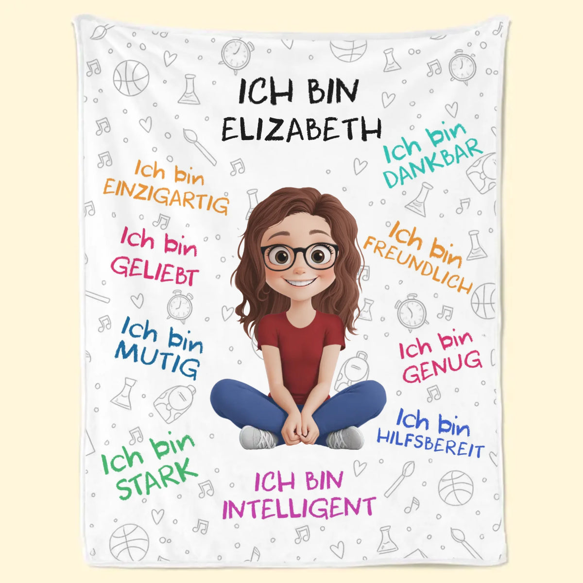 Personalisierte Decke - Geschenke Für Buchliebhaber, Bücherwürmer, Leser - Ich Bin Jemand, Der An Sich Glaubt – Stark, Mutig Und Voller Träume