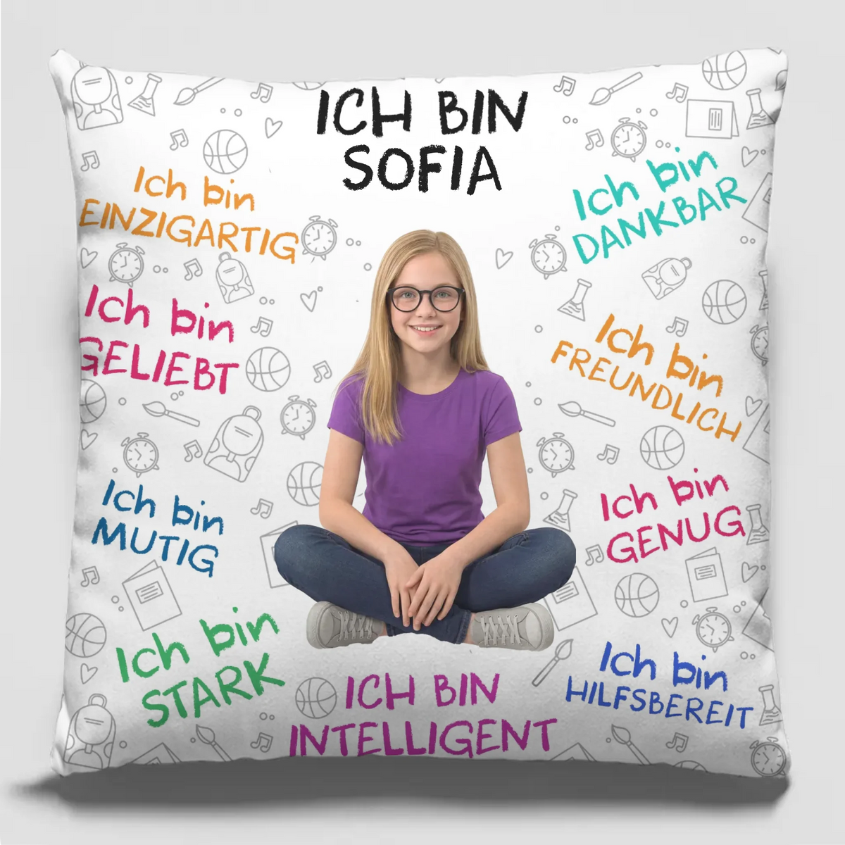 Personalisiertes Taschenkissen mit Foto - Geschenke Für Buchliebhaber, Bücherwürmer, Leser - Lesen Ist Meine Art, Mit Offenen Augen Zu Träumen