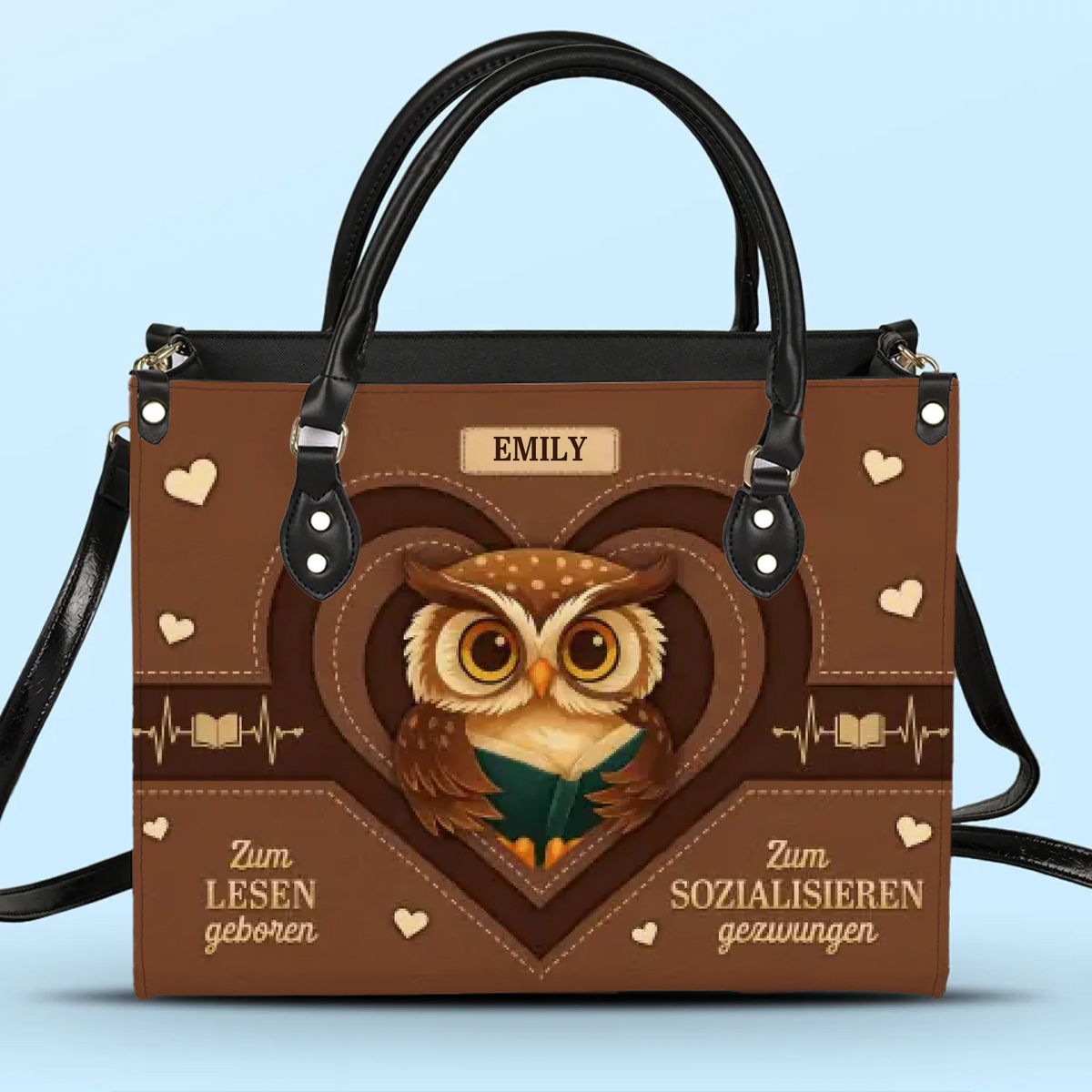 Personalisierte Lederhandtasche nach Maß - Personalisierte Weihnachtsgeschenke Für Buchliebhaber, Bücherwürmer, Leser - Nur Ein Mädchen, Das Bücher Liebt