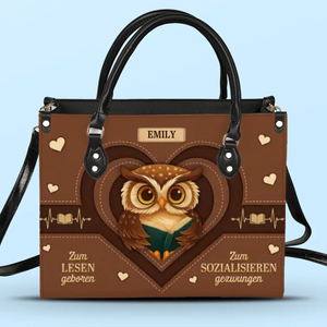 Personalisierte Lederhandtasche nach Maß - Personalisierte Weihnachtsgeschenke Für Buchliebhaber, Bücherwürmer, Leser - Nur Ein Mädchen, Das Bücher Liebt